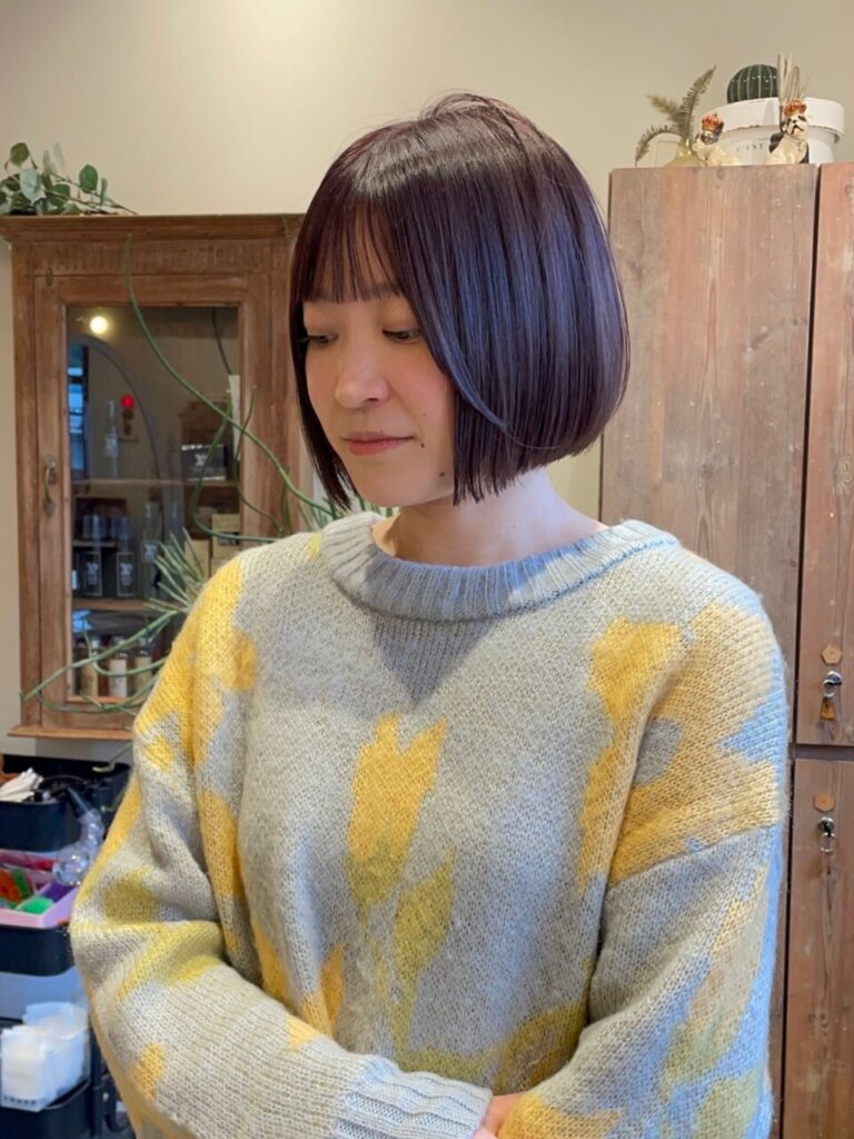 大人ボブ×艶カラー
